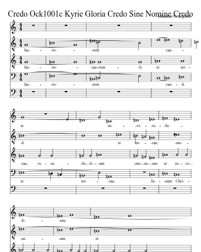 Credo Ock1001c Kyrie Gloria Credo Sine Nomine Credo