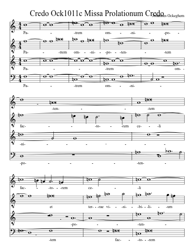 Credo Ock1011c Missa Prolationum Credo