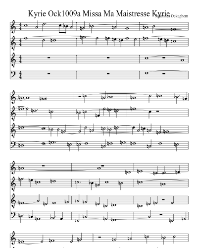 Kyrie Ock1009a Missa Ma Maistresse Kyrie