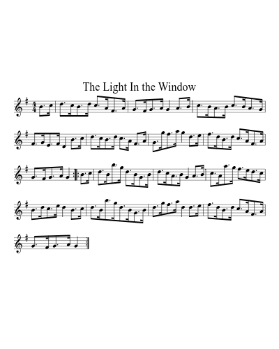 The Light In the Window sheet music preview