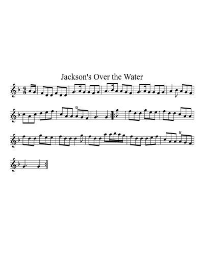 Jackson's Over the Water sheet music preview