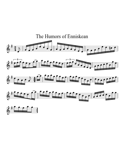 The Humors of Enniskean sheet music preview