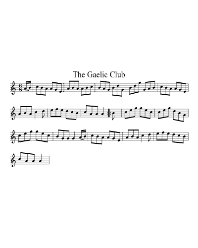 The Gaelic Club (Version 3) sheet music preview