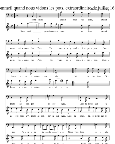 Sommeil quand nous vidons les pots, extraordinaire de juillet 1679