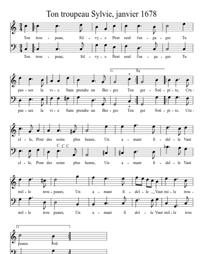 Ton troupeau Sylvie, janvier 1678