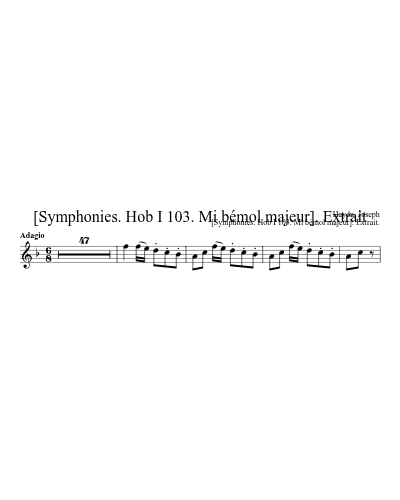 [Symphonies. Hob I 103. Mi bémol majeur]. Extrait preview