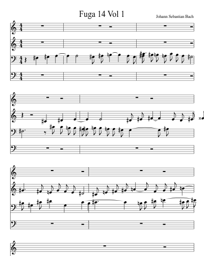 Fuga 14 Vol 1 sheet music preview