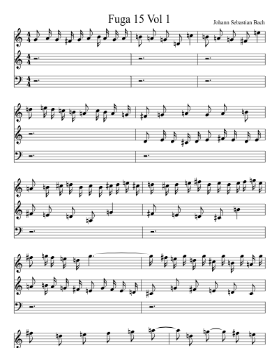 Fuga 15 Vol 1 sheet music preview