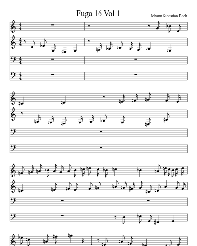 Fuga 16 Vol 1 sheet music preview
