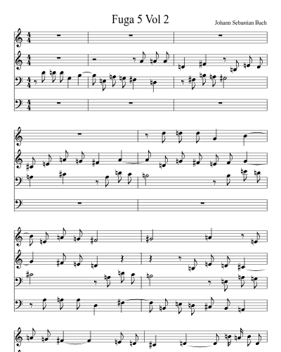 Fuga 5 Vol 2 sheet music preview