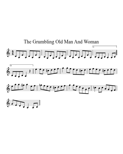 The Grumbling Old Man And Woman sheet music preview