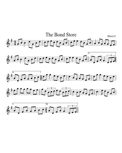 The Bond Store sheet music preview