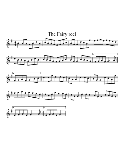 The Fairy reel sheet music preview