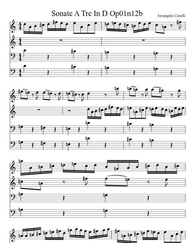 Sonate A Tre In D Op01n12b preview