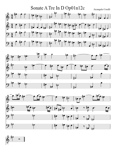 Sonate A Tre In D Op01n12c preview