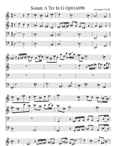 Sonate A Tre In G Op01n09b preview