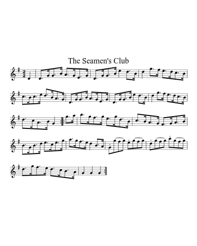 The Seamen's Club sheet music preview