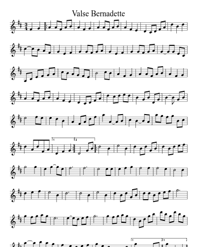 Valse Bernadette sheet music preview