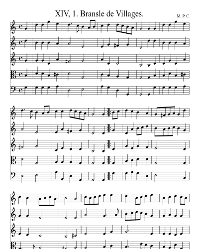 XIV, 1. Bransle de Villages. preview