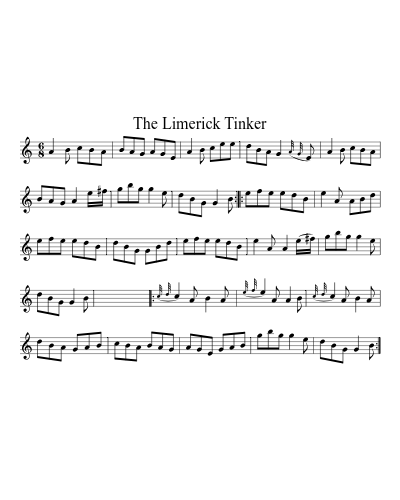The Limerick Tinker (Version 2) sheet music preview