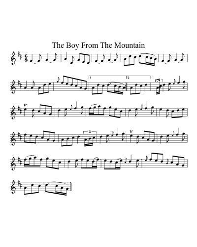 The Boy from the Mountain (Version 2) sheet music preview