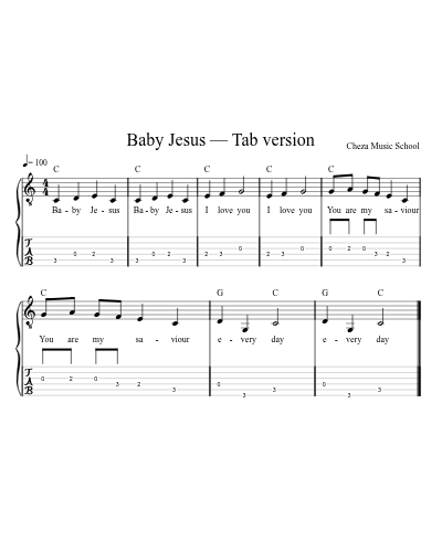 Baby Jesus — Tab version