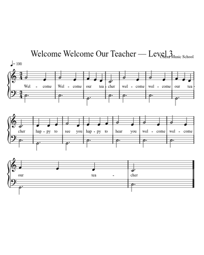 Welcome Welcome Our Teacher — Level 3 preview