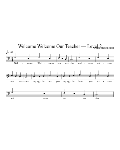 Welcome Welcome Our Teacher — Level 2 preview