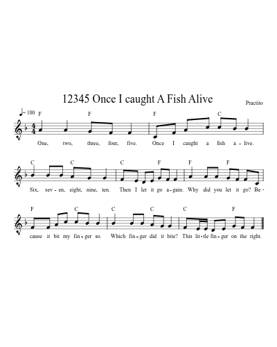 12345 Once I caught A Fish Alive preview