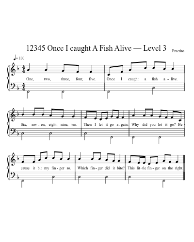 12345 Once I caught A Fish Alive — Level 3 preview