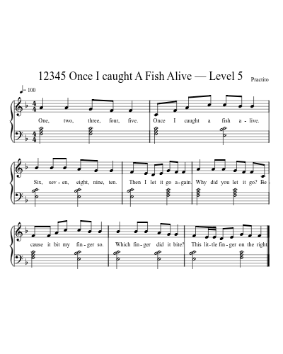 12345 Once I caught A Fish Alive — Level 5 preview