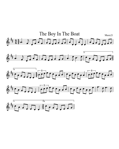 The Boy In The Boat sheet music preview