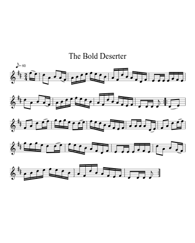 The Bold Deserter sheet music preview