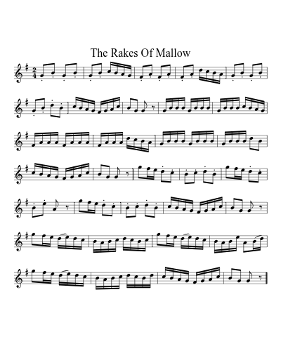 The rakes of Mallow (Version 2) sheet music preview