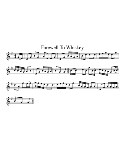 Farewell To Whiskey (Version 3) sheet music preview