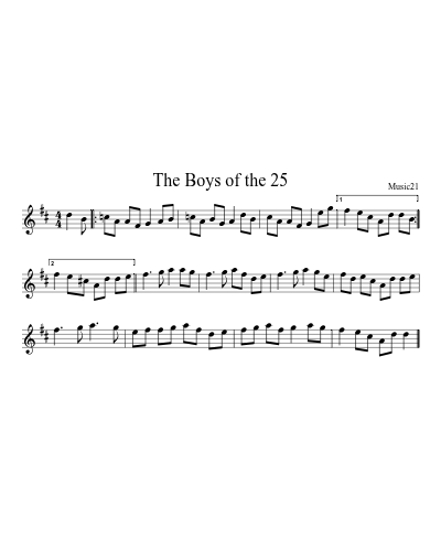 The Boys of the 25 sheet music preview