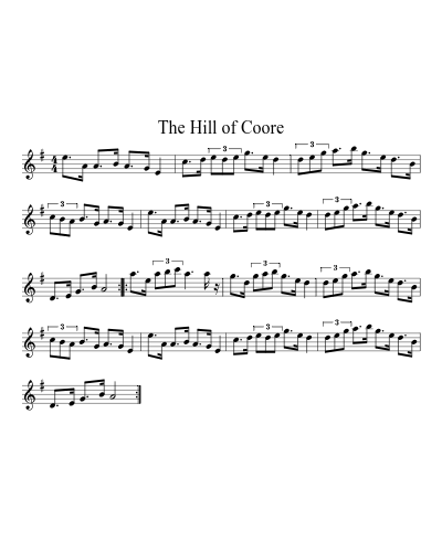 The Hill of Coore sheet music preview