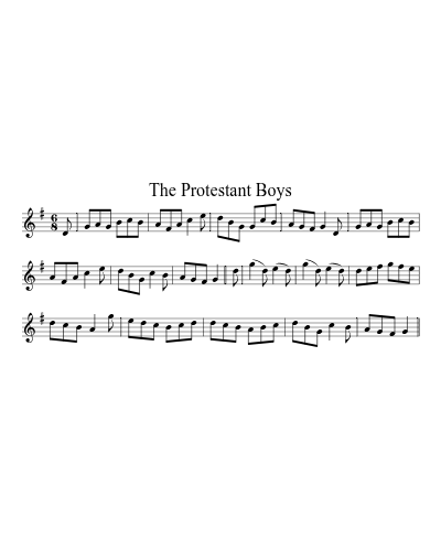 The Protestant Boys sheet music preview