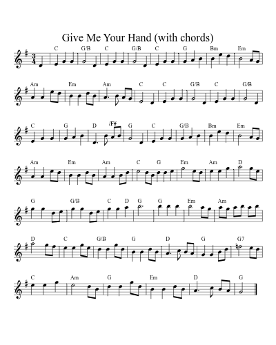 Give Me Your Hand (with chords)