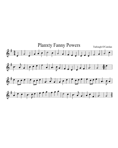 Planxty Fanny Powers sheet music preview