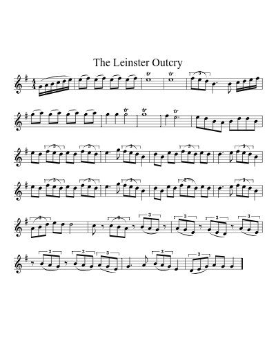 The Leinster Outcry sheet music preview