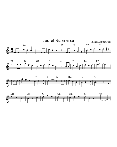 Juuret Suomessa (Version 2) sheet music preview