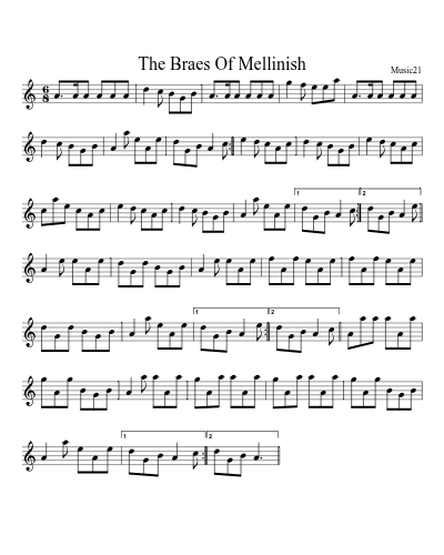 The Braes Of Mellinish sheet music preview
