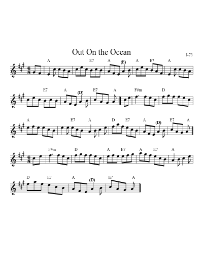 Out on the Ocean (Version 5) sheet music preview