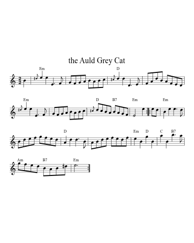 the Auld Grey Cat sheet music preview