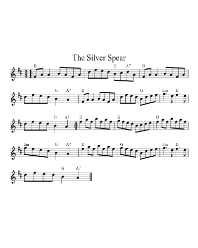 The silver spear (Version 3) sheet music preview