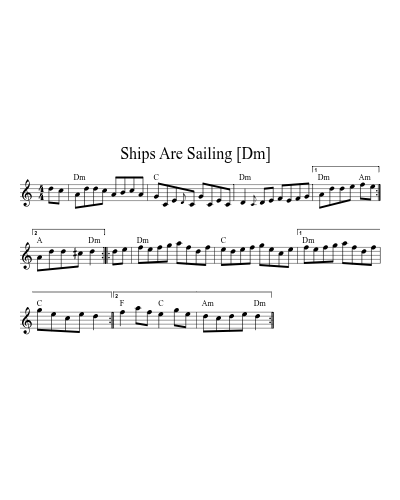 Ships Are Sailing   [Dm] preview