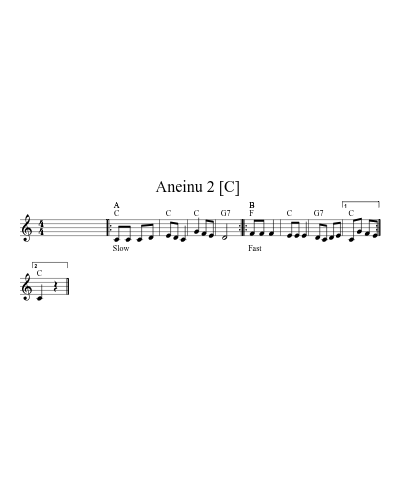 Aneinu 2  [C] sheet music preview
