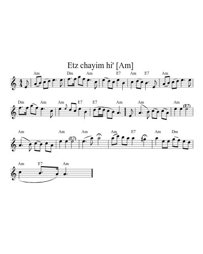 Etz chayim hi'  [Am]