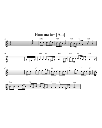 Hine ma tov   [Am]